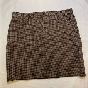Eddie Bauer size 12 brown wool blend houndstooth pencil skirt